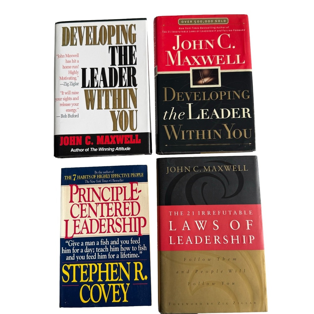 Leadership Books Set of 4 "Developing The Leader Within You" John Maxwell